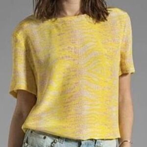 Equipment Silk Snakeskin Zebra Top S